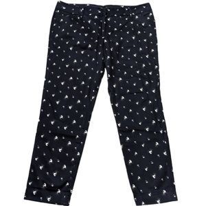 Floral print sturdy cotton office pant regular rise